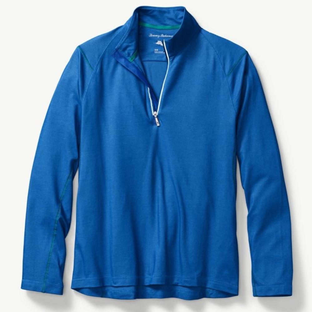 Tommy Bahama Double‎ Eagle Half-Zip Sweatshirt Blue Size L